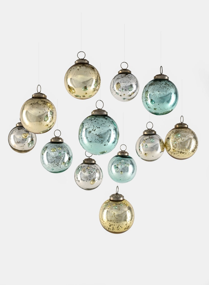 2.5in Round Vintage Glass Ornament Balls Decor Jamali-garden