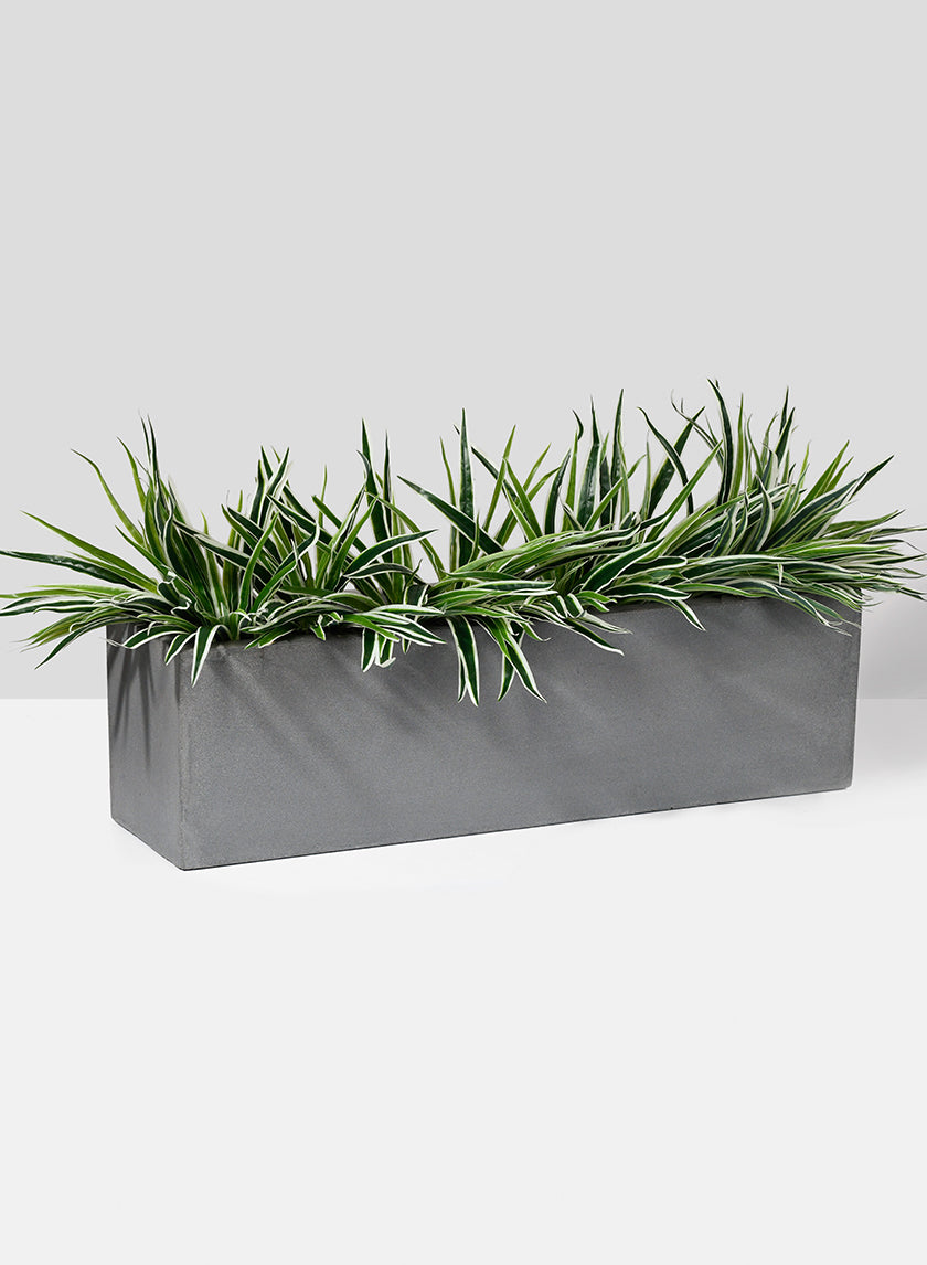 27 1/2in Long Monterrey Grey Fiber Stone Window Box Decor Jamali-garden