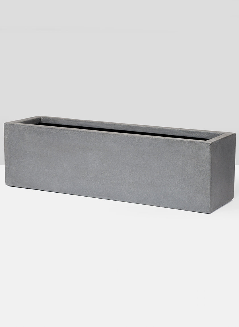 27 1/2in Long Monterrey Grey Fiber Stone Window Box Decor Jamali-garden