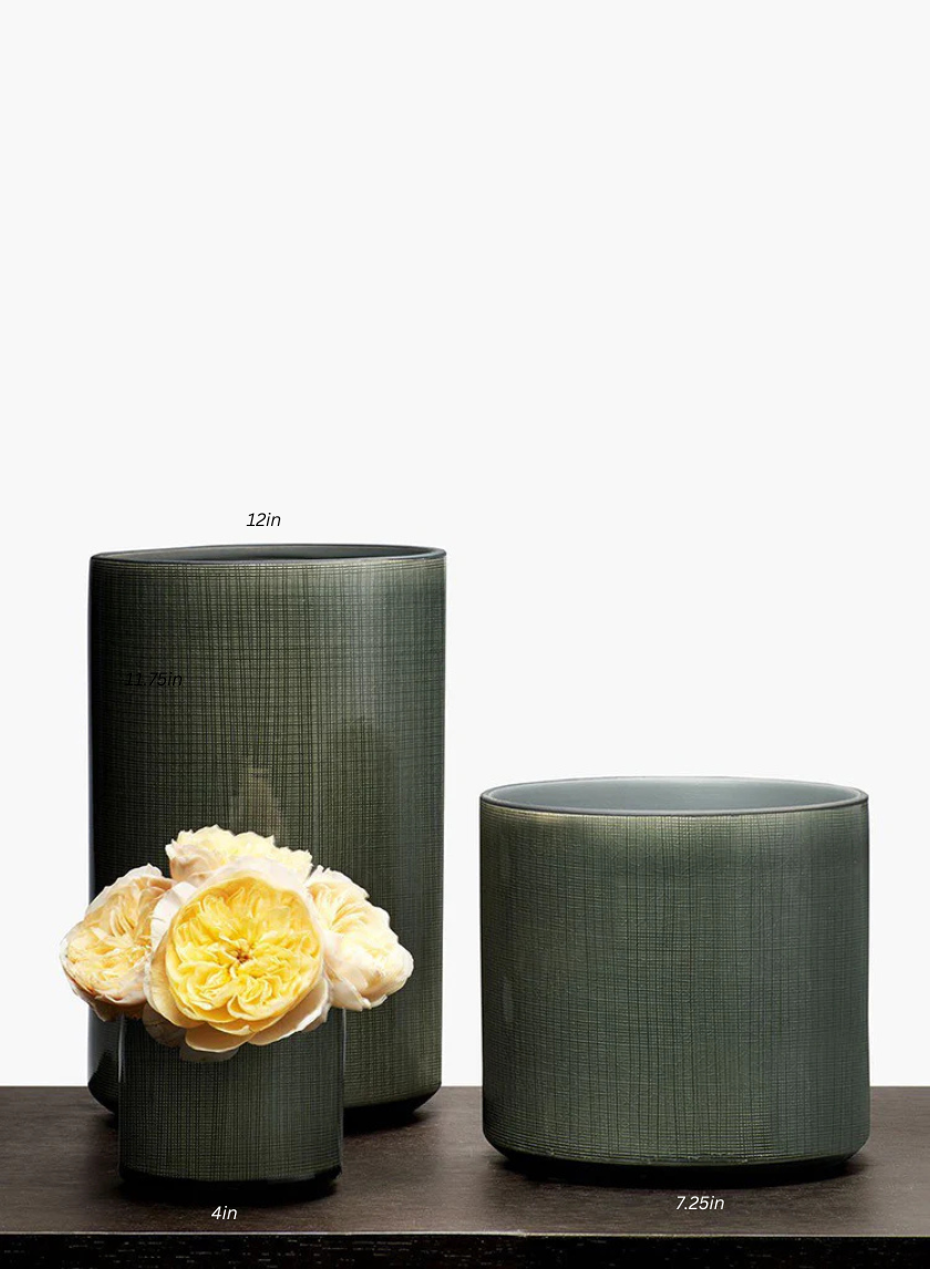 Black Linen Ceramic Vases Decor Jamali-garden