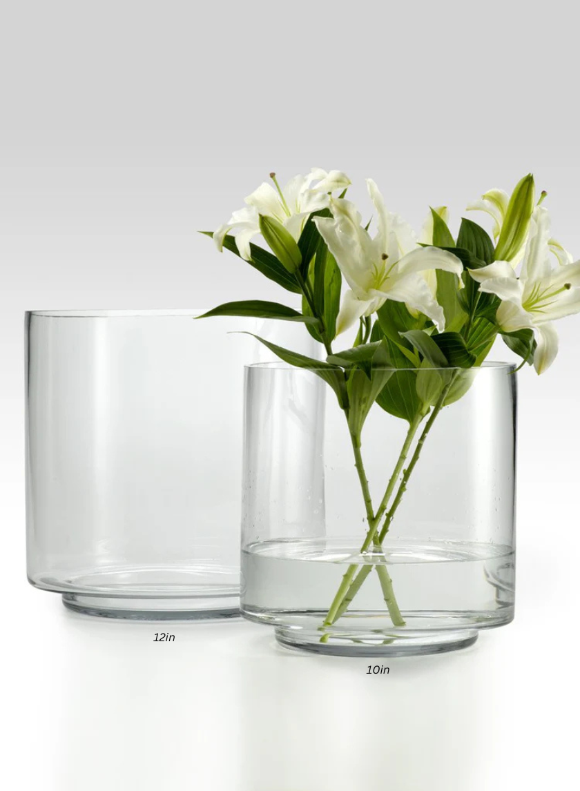 Round Glass Vase with Raised Bottom Decor Jamali-garden
