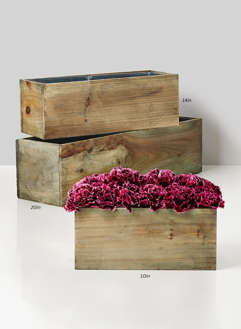 Aged Pine Wood Flower Boxes Decor Jamali-garden