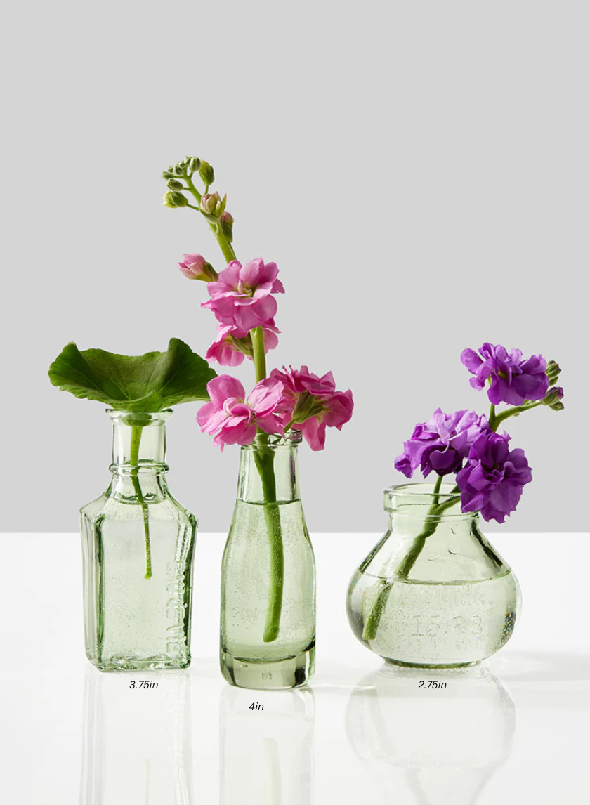 Mexican Green Glass Bud Glass Vases Decor Jamali-garden