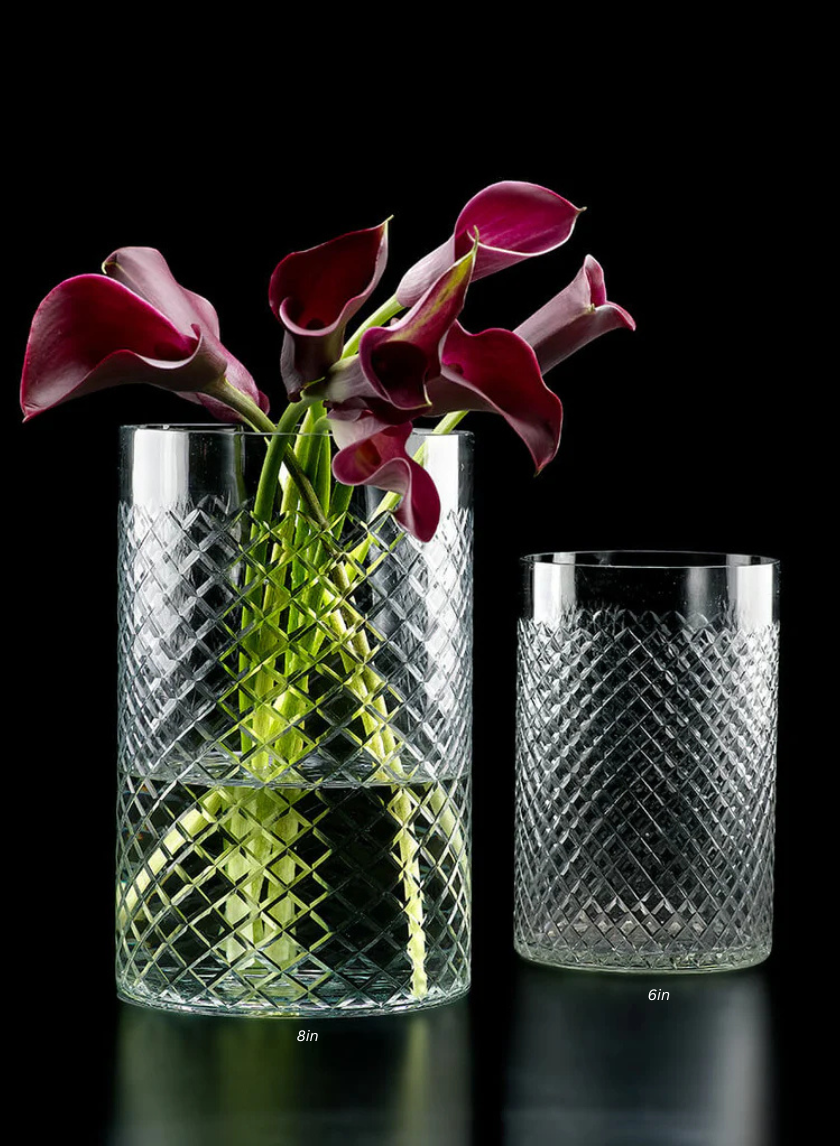 Cut Glass Squares Cylinders Decor Jamali-garden