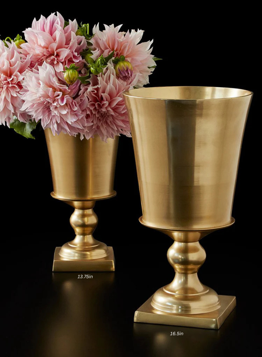 Gold Pedestal Urns Decor Jamali-garden