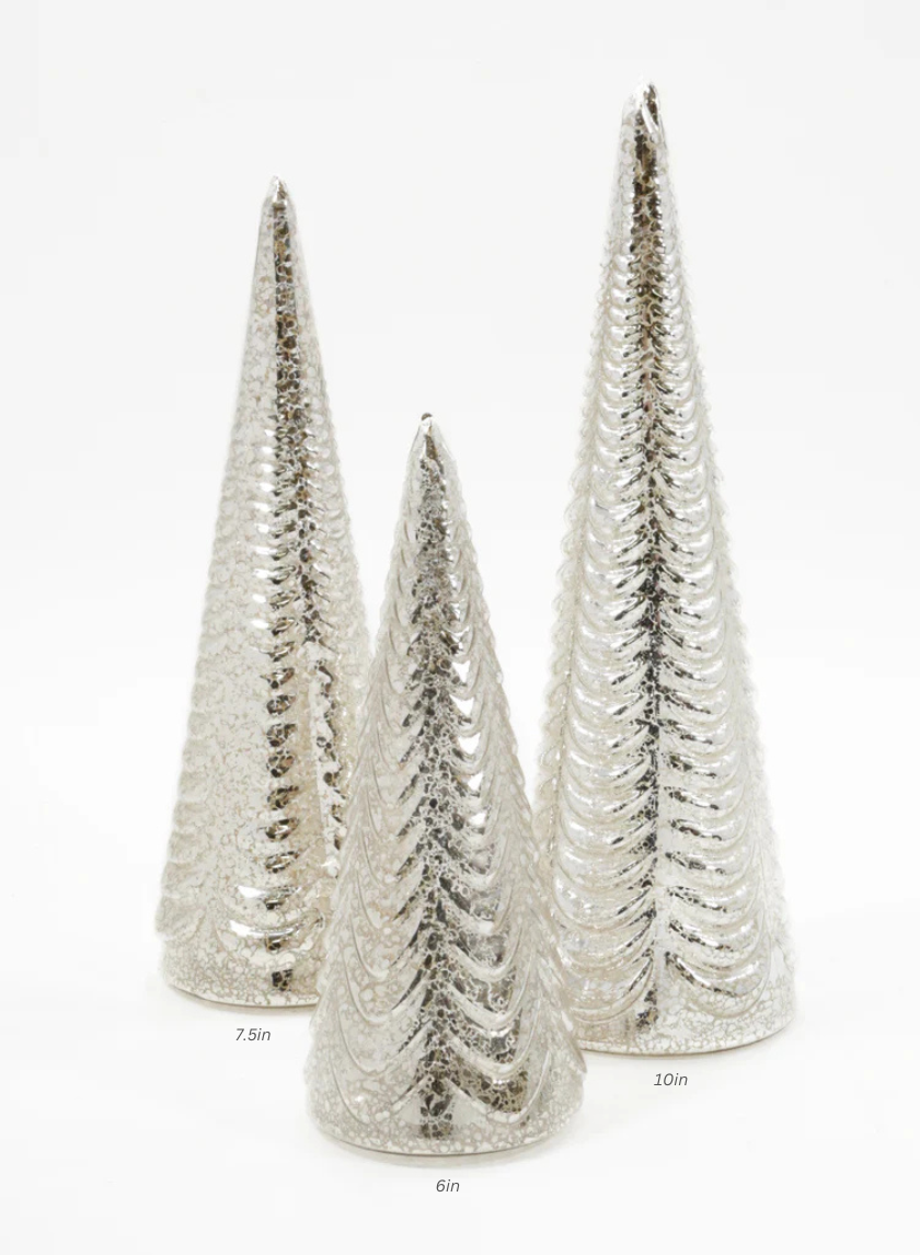 Silver Mercury Glass Table Christmas Trees Decor Jamali-garden