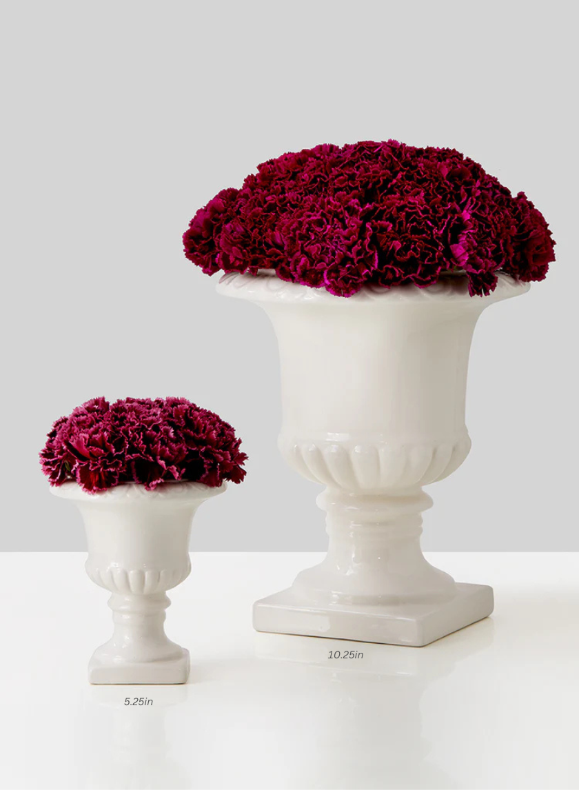 White Ceramic Urns Decor Jamali-garden