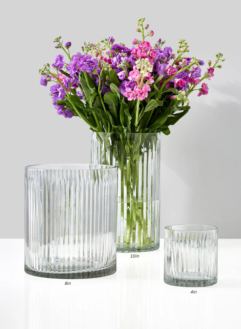 Arrow Stripe Etched Glass Vases Decor Jamali-garden
