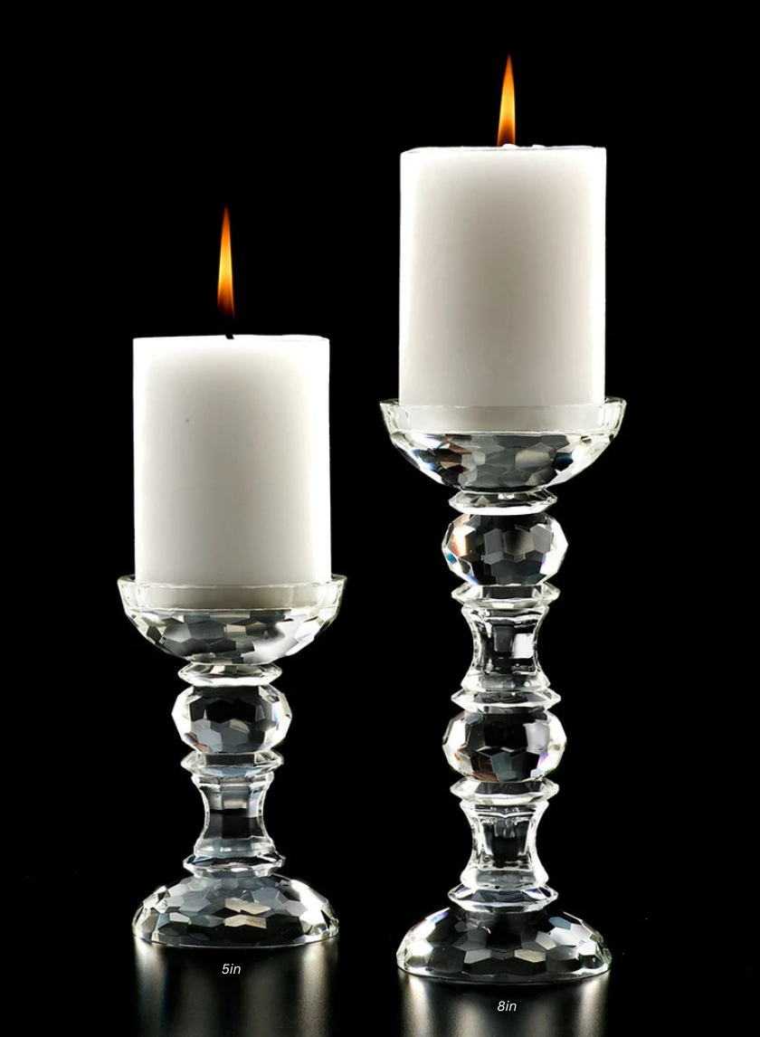 Crystal Pillar Holders Decor Jamali-garden