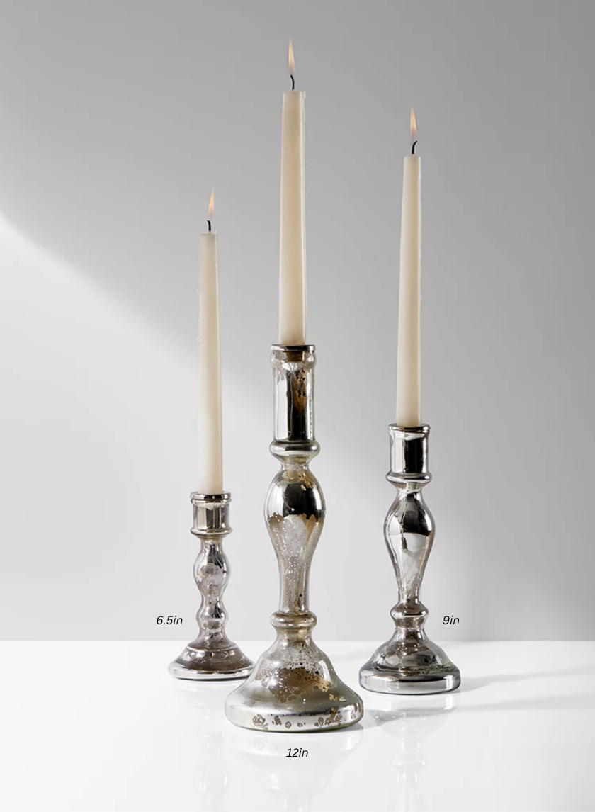 Antique Silver Glass Candlesticks Decor Jamali-garden
