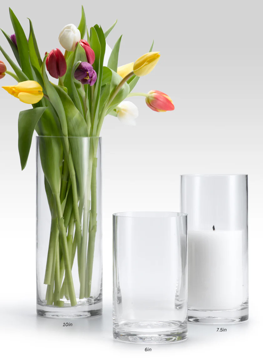 Clear Glass Cylinder Vases Decor Jamali-garden
