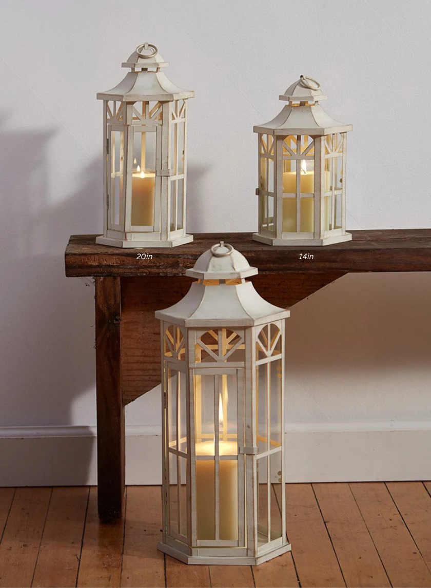 Antique White Lanterns Decor Jamali-garden