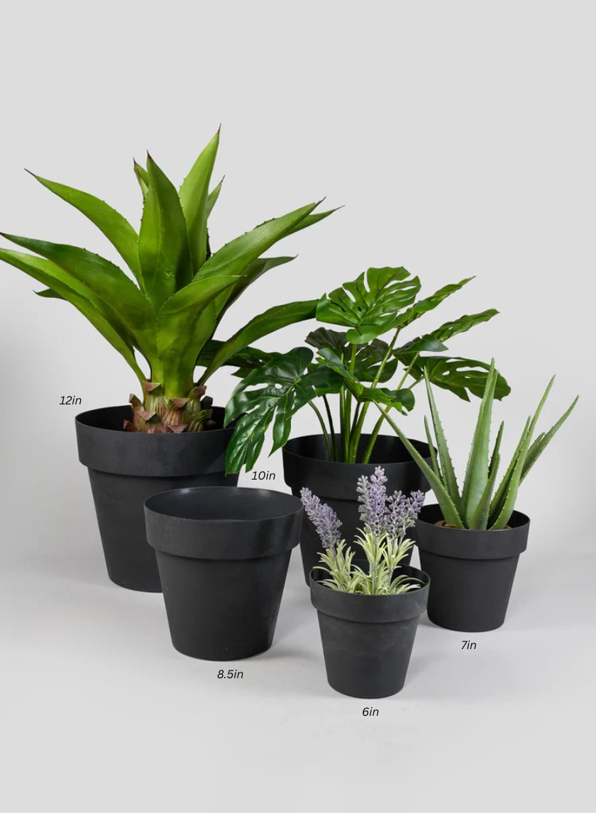 Black Standard Plastic Pots Decor Jamali-garden