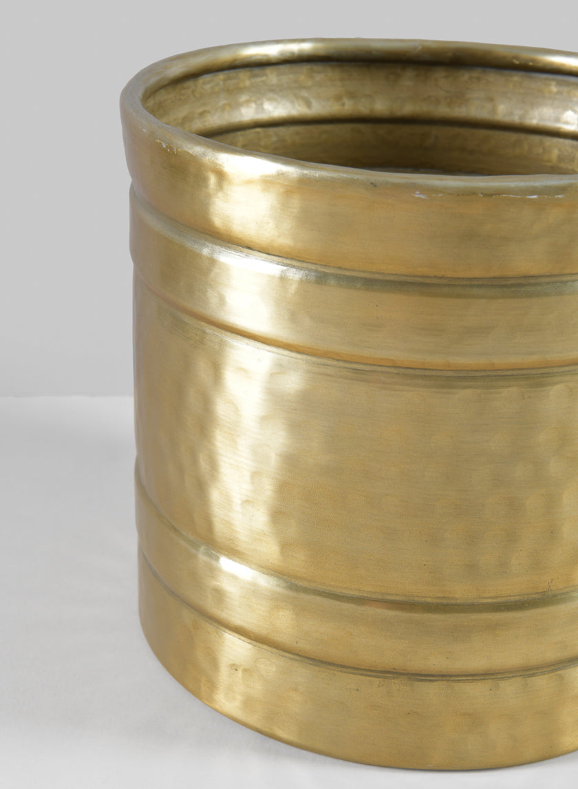 7.5in Tall Arya Iron Antique Gold Cylinder Decor Jamali-garden