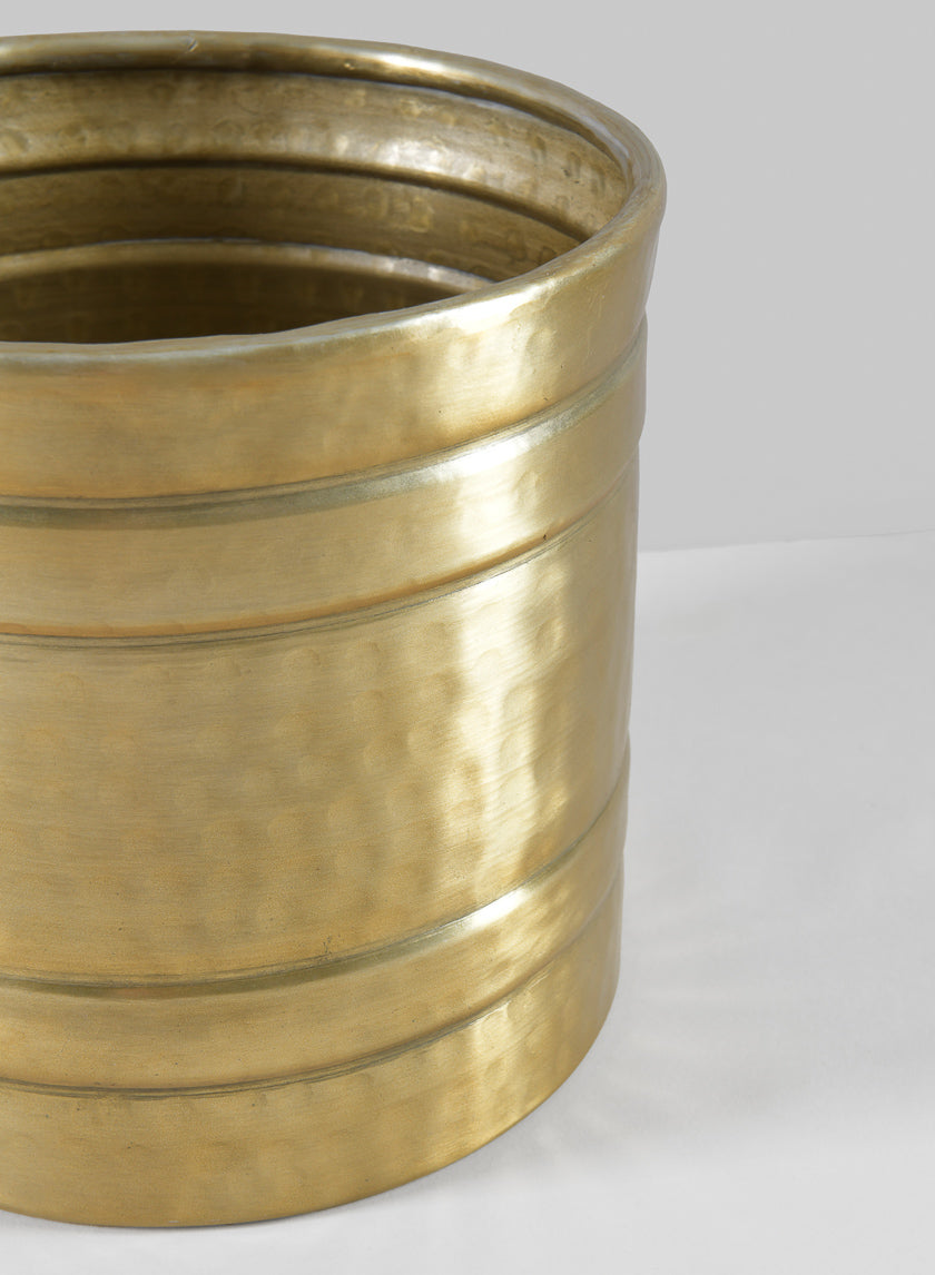 7.5in Tall Arya Iron Antique Gold Cylinder Decor Jamali-garden