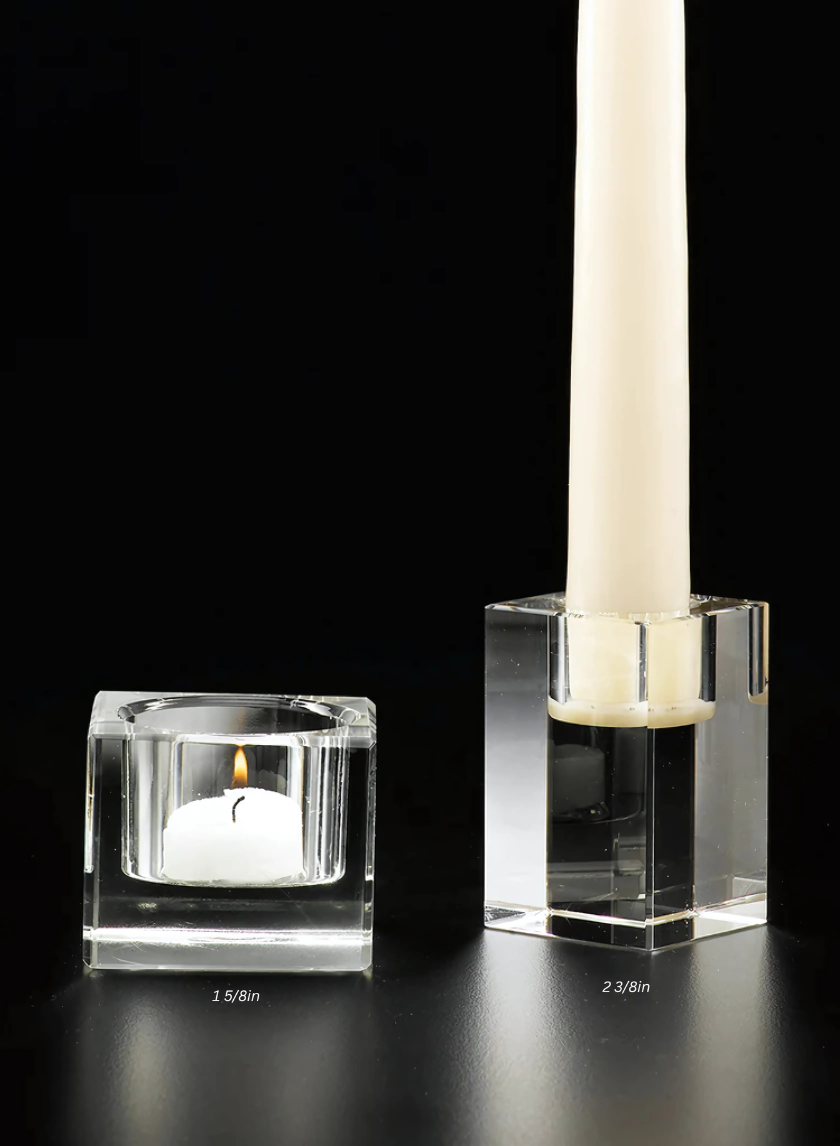 Square Crystal Candleholders Decor Jamali-garden
