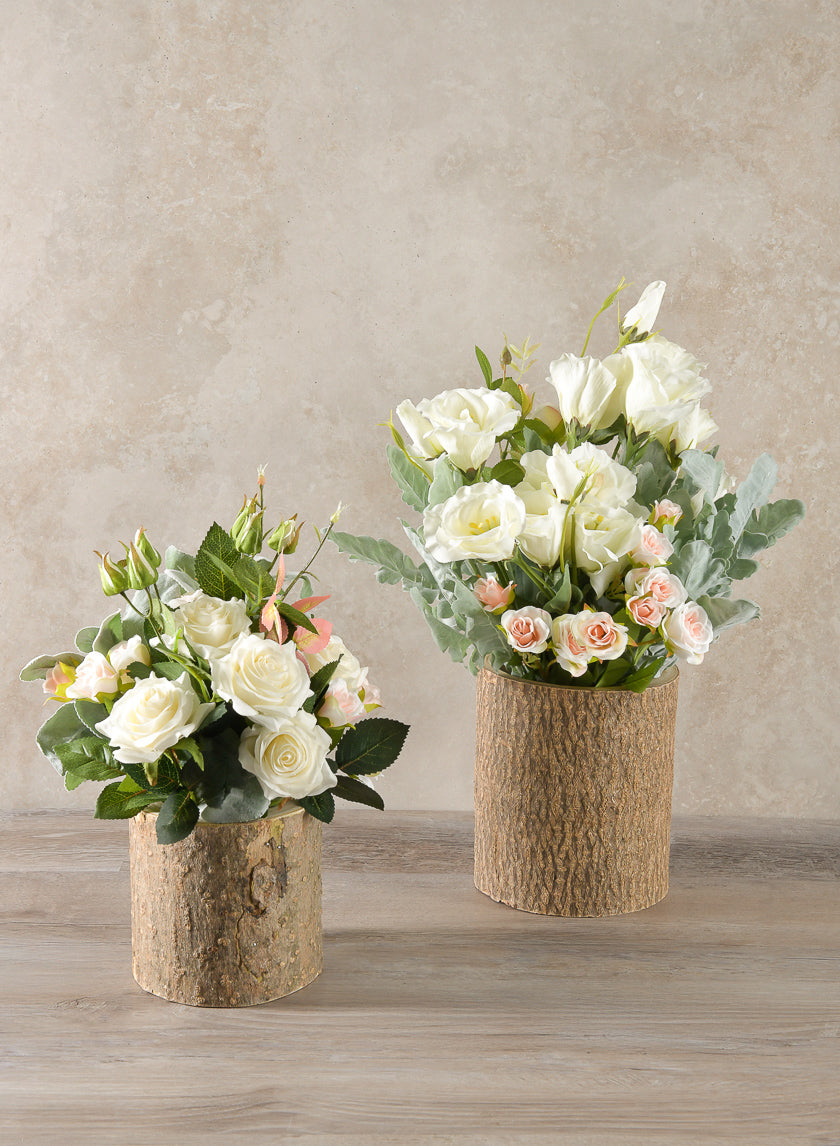Forest Log Wood Vase Decor Jamali-garden