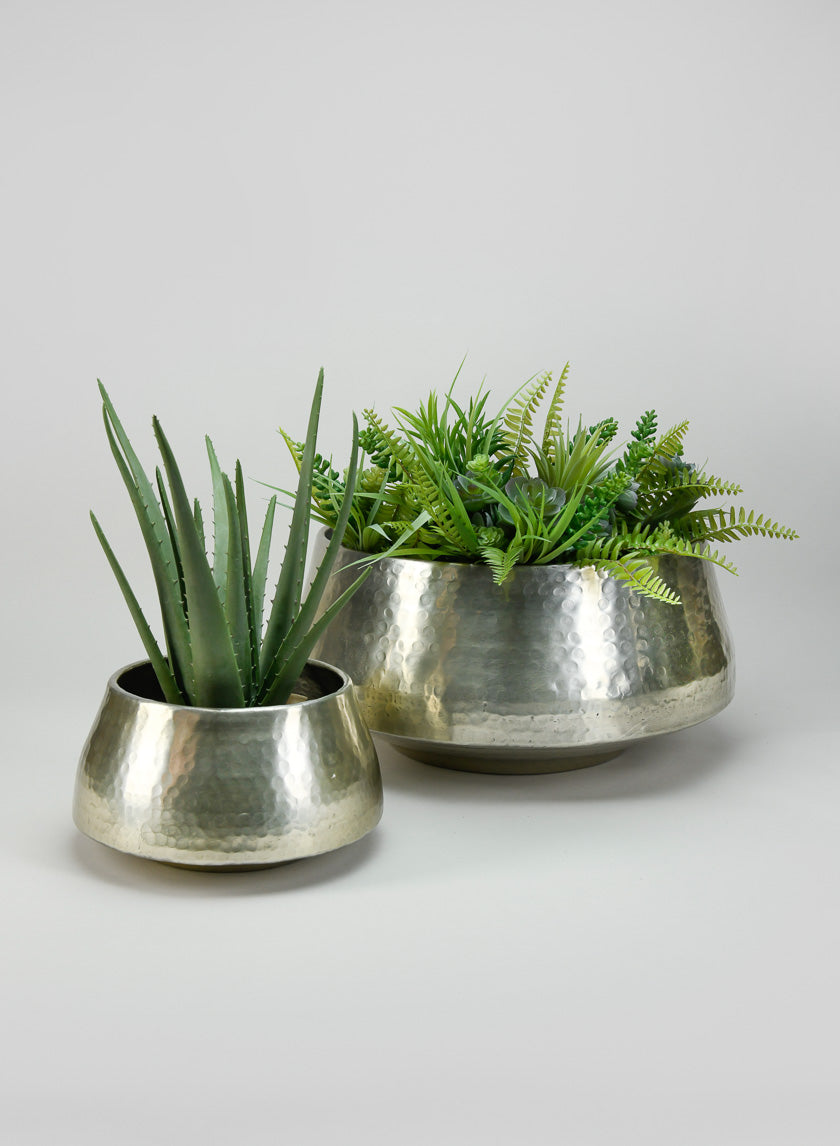Pondicherry Old Silver Look Aluminum Bowl Decor Jamali-garden