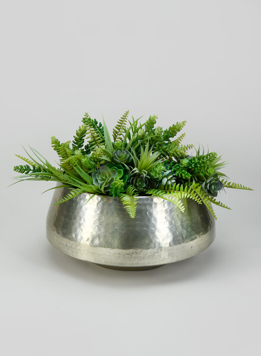 Pondicherry Old Silver Look Aluminum Bowl Decor Jamali-garden