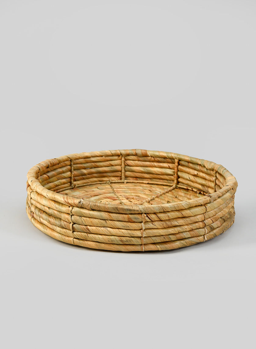 14in Wide Lumpur Water Hyacinth Tray Decor Jamali-garden