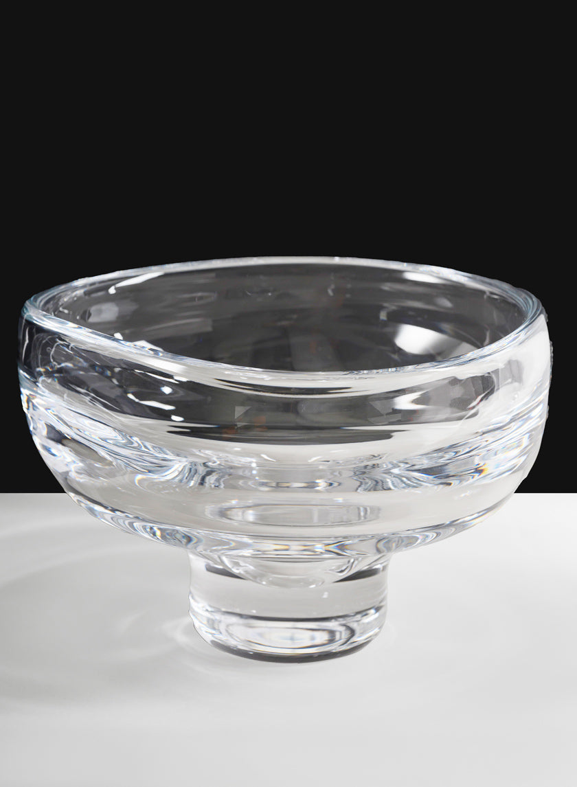 8in Wide Norvege Hand Blown Clear Glass Bowl Decor Jamali-garden