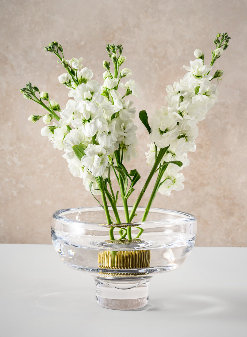 8in Wide Norvege Hand Blown Clear Glass Bowl Decor Jamali-garden
