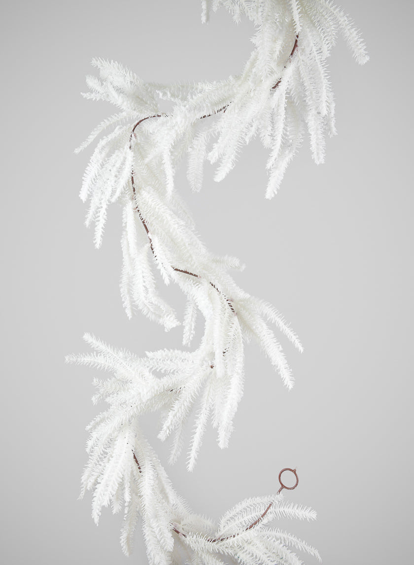 72in Long Snow Look All White Pine Garland, Case of 6 Decor Jamali-garden