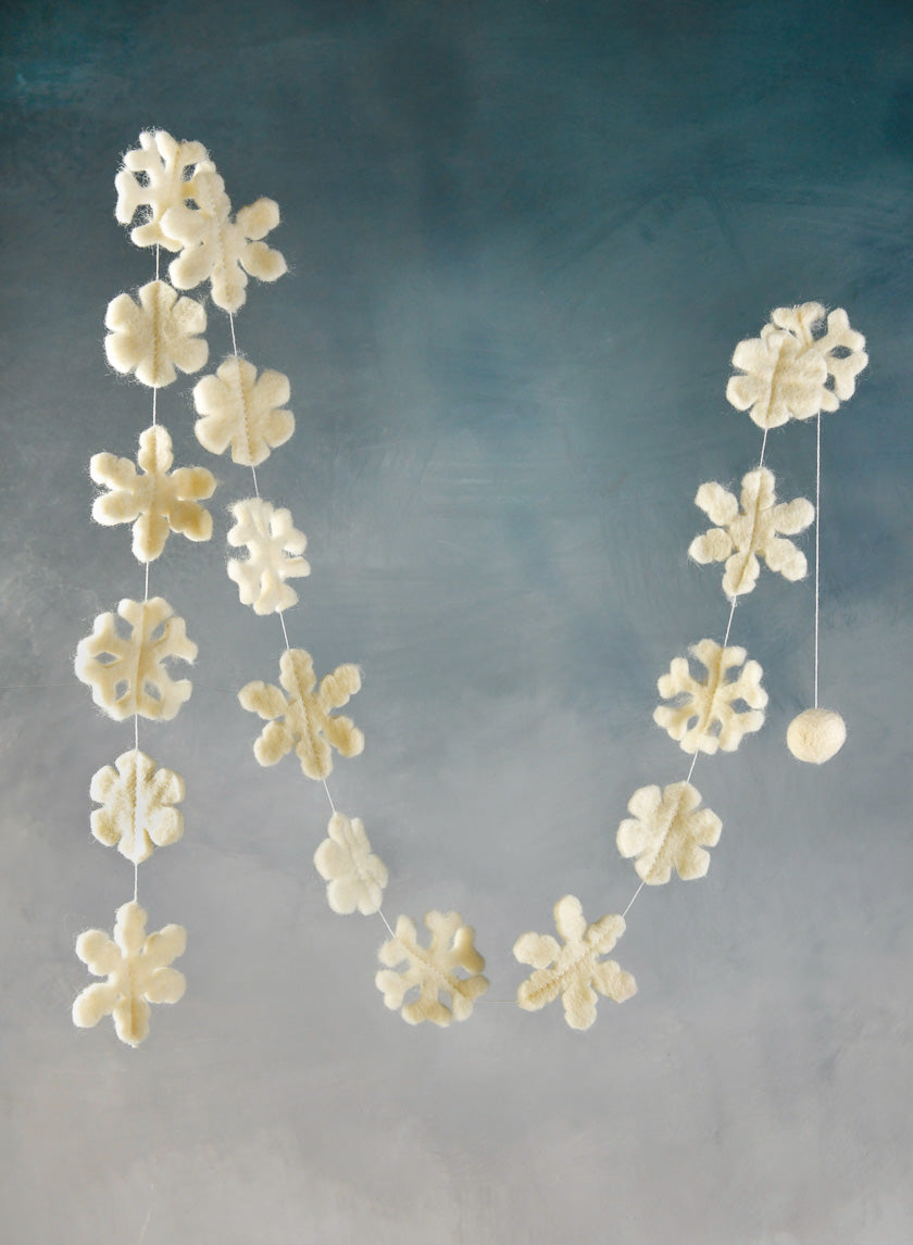 56in Long Felt Snowflake Garland Decor Jamali-garden