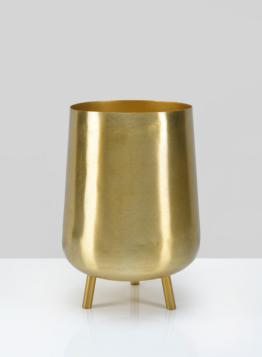 8in Tall Arash Gold Iron Mini Planter with Legs Decor Jamali-garden