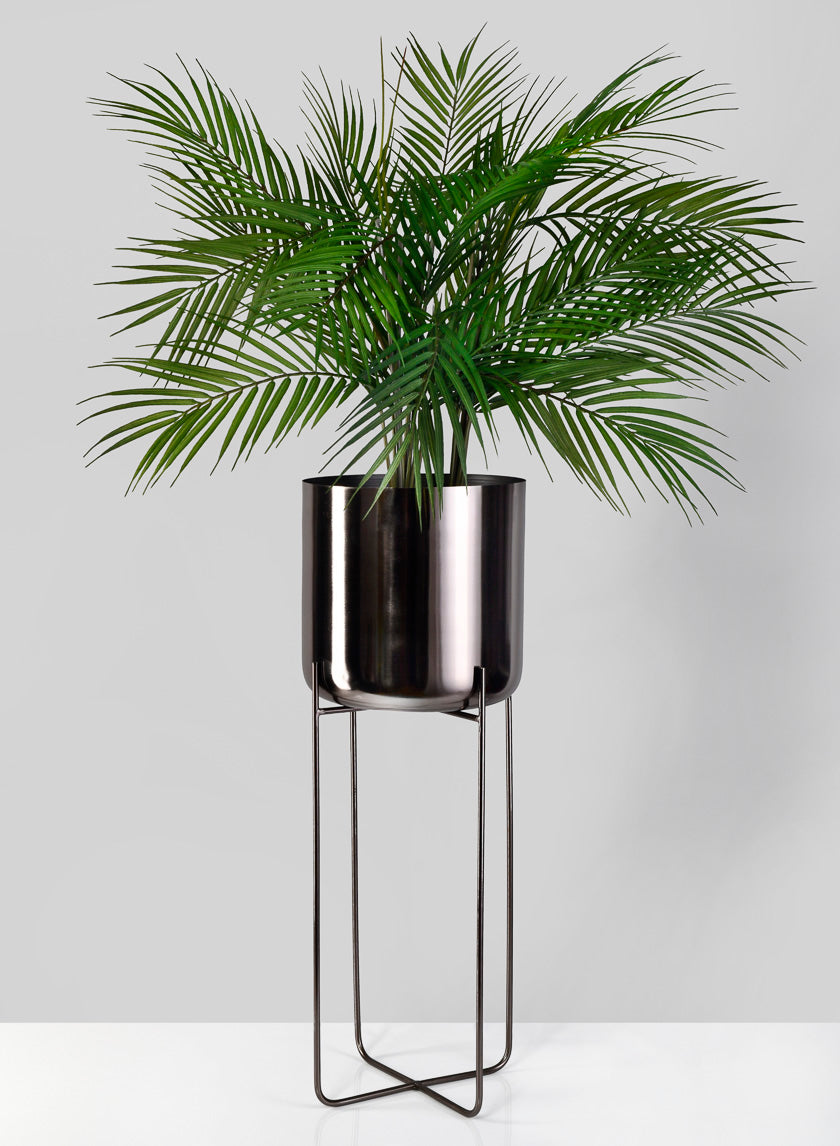 Black Nickel Soho Planters With Stand Decor Jamali-garden Black Nickel 26in Tall EACH
