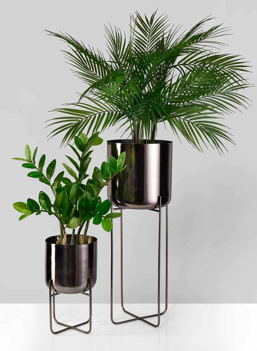 Black Nickel Soho Planters With Stand Decor Jamali-garden