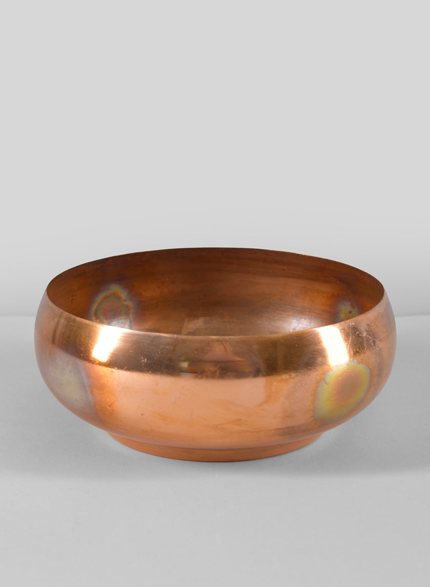 6.5in Wide Shallow Antique Copper Look Bowl Decor Jamali-garden
