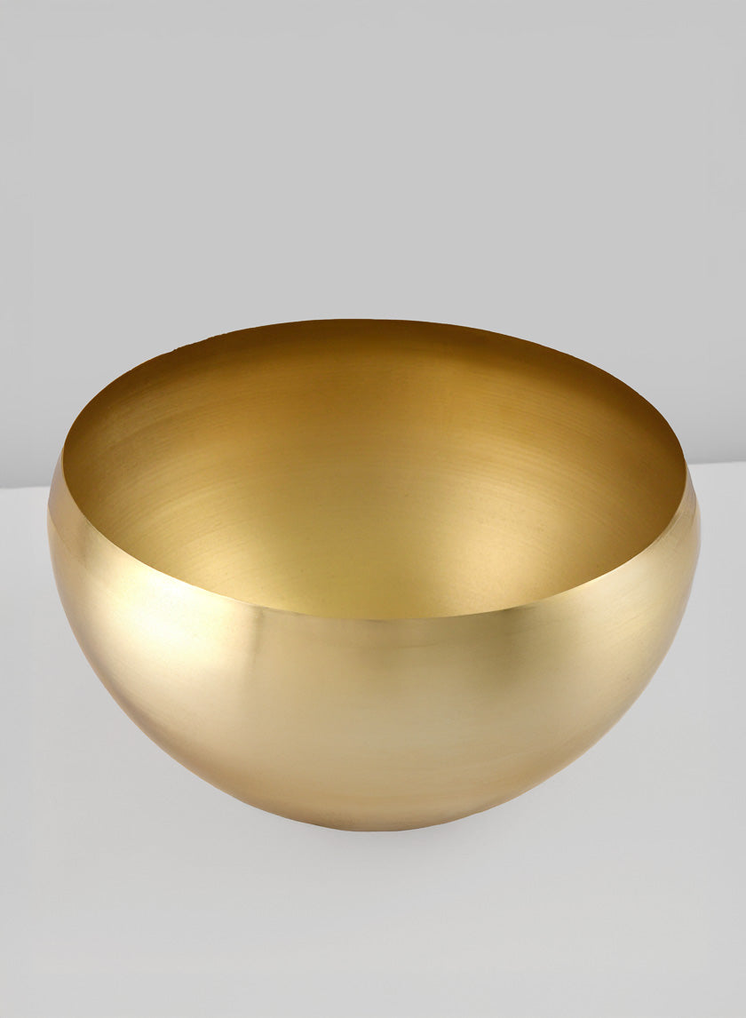 8in Wide Gold Metal Bowl Decor Jamali-garden