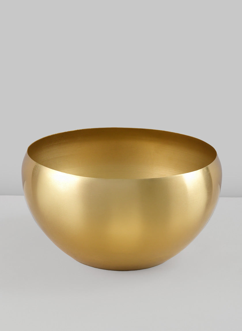 8in Wide Gold Metal Bowl Decor Jamali-garden