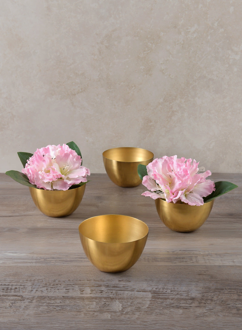 4.25in Wide Iron Gold Mini Bowls Decor Jamali-garden