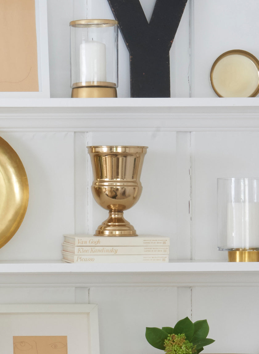 7.5in Tall Gold Urn Vase Decor Jamali-garden