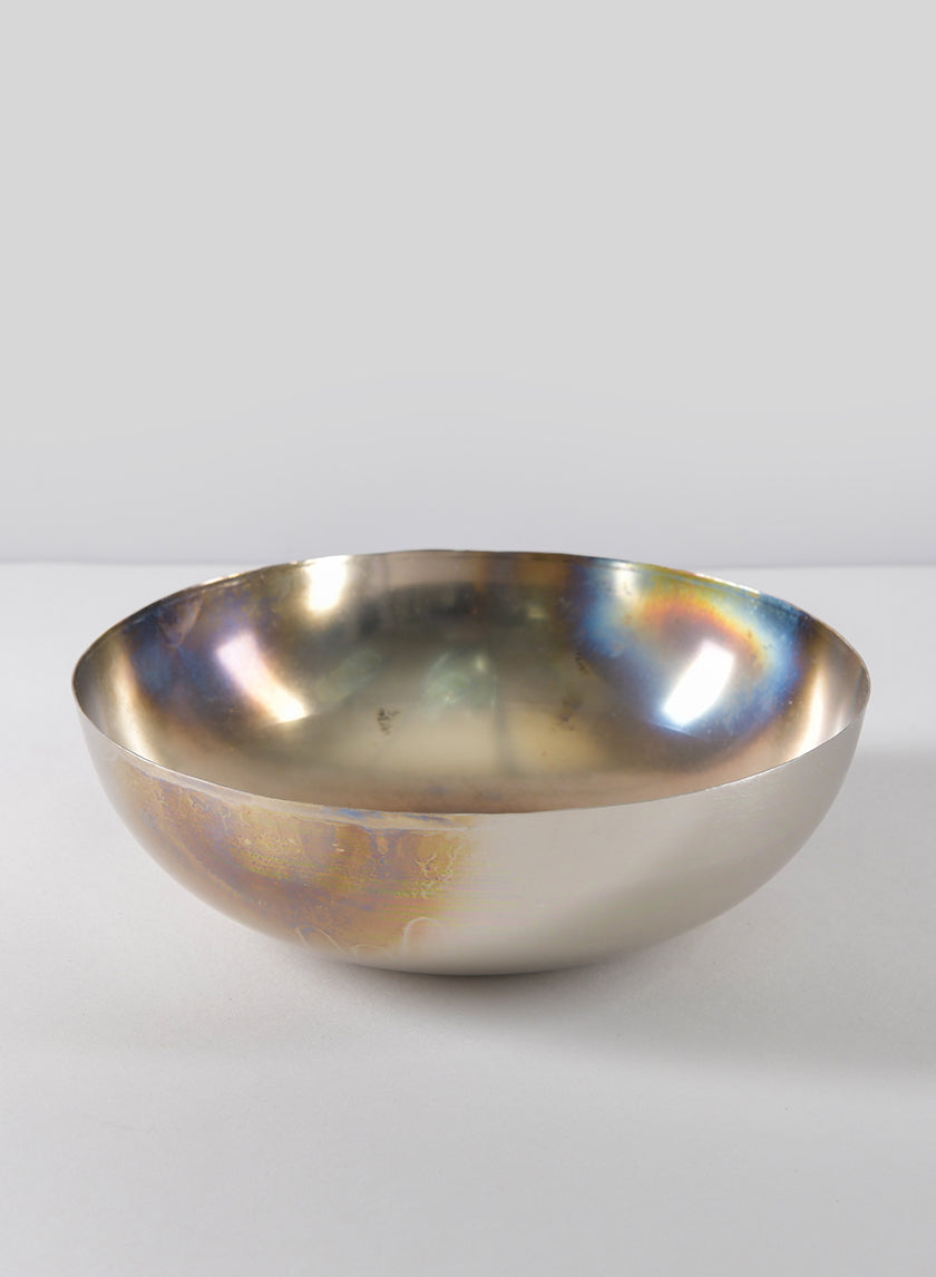 8.5in Wide Oil Slick Iron Bowl Decor Jamali-garden