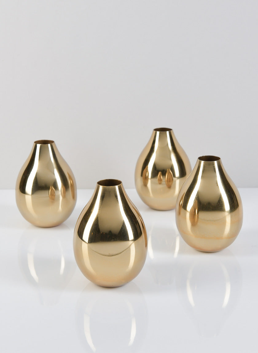 4in Tall Cordoba Gold Bud Vase Decor Jamali-garden
