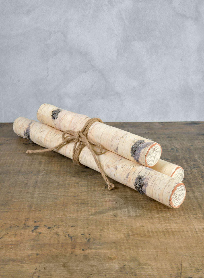 19.5in Long Artificial Birch Pole Stack Decor Jamali-garden