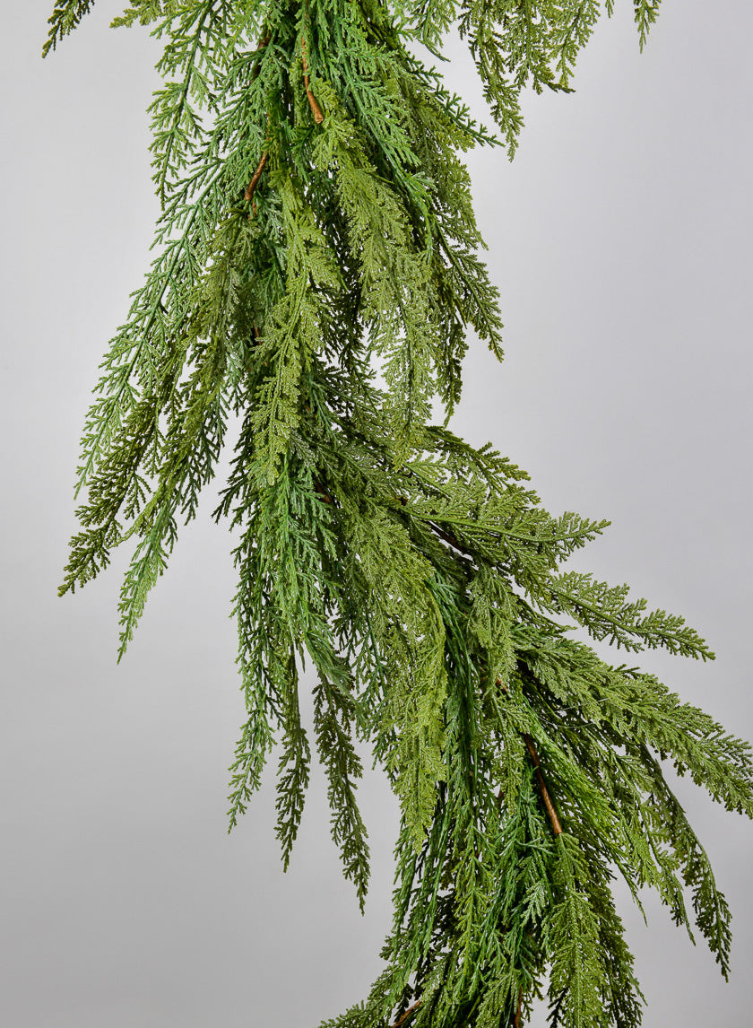 72in Long Real Touch Cypress Pine Garland Decor Jamali-garden