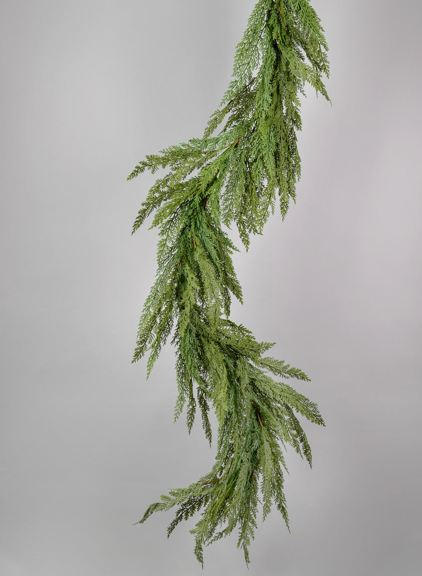 72in Long Real Touch Cypress Pine Garland Decor Jamali-garden