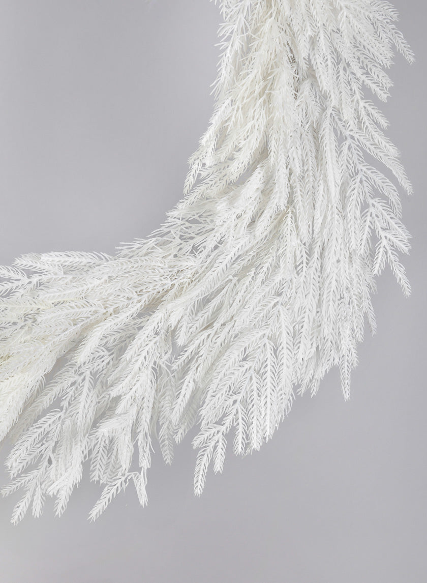 6ft Long White Real Touch Cypress Pine Garland Decor Jamali-garden