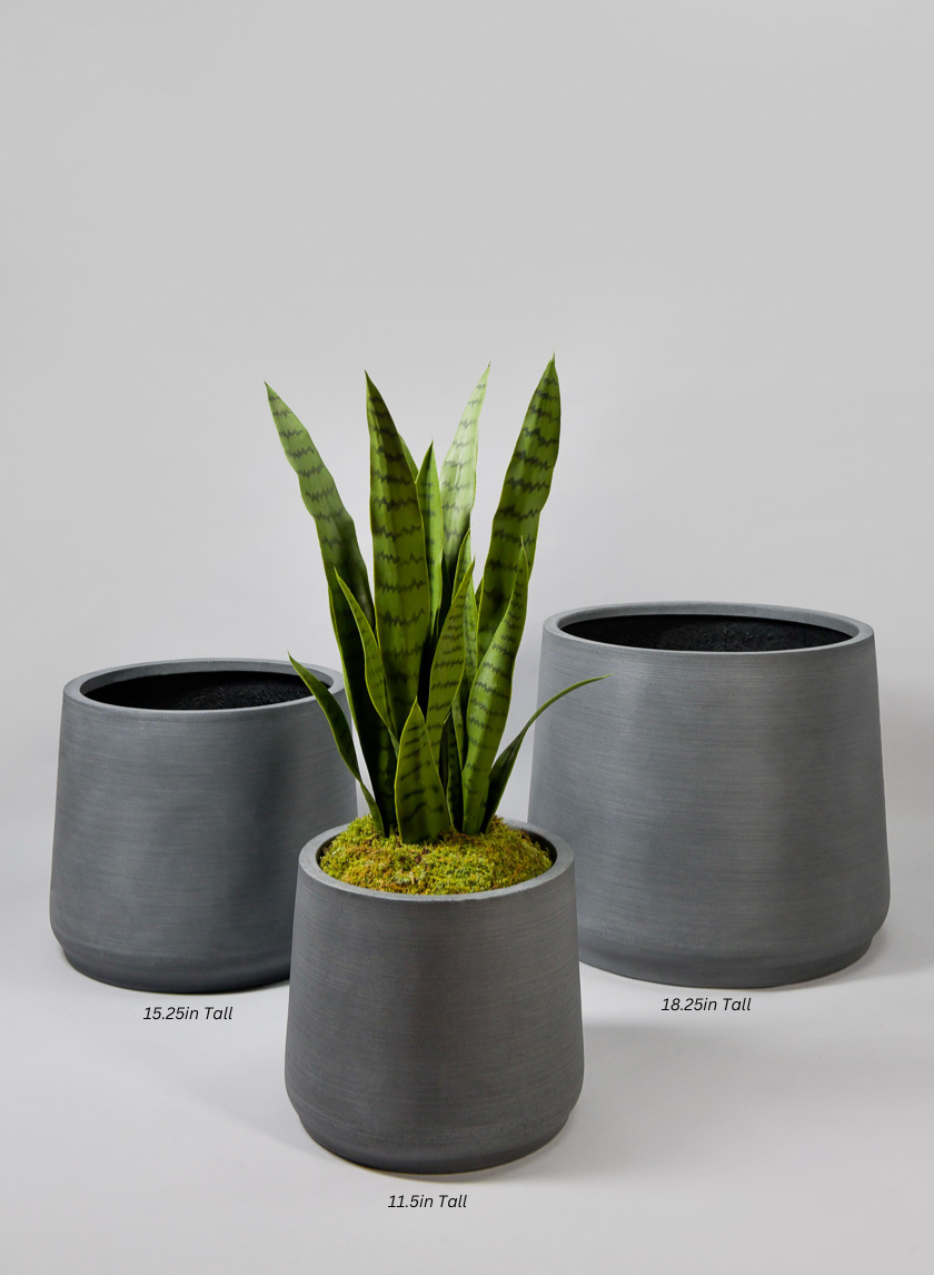 Alaric Gray Fiber Planter Decor Jamali-garden