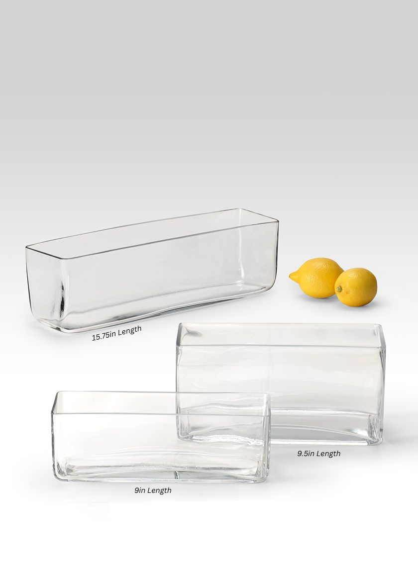 Rectangular Clear Glass Vases Decor Jamali-garden
