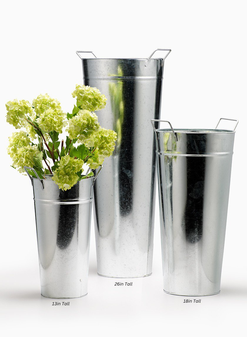Zinc French Vases With Square Handles Decor Jamali-garden