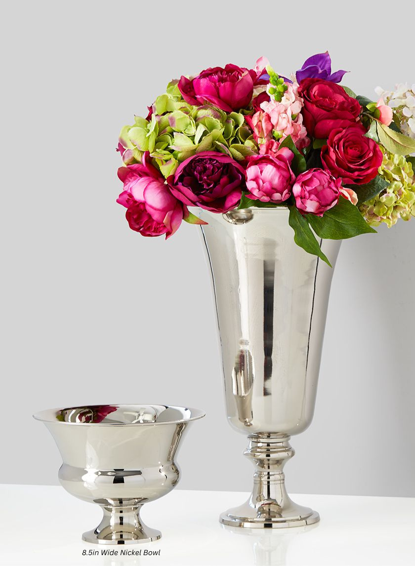 8.5in Wide Nickel Bowl Decor Jamali-garden