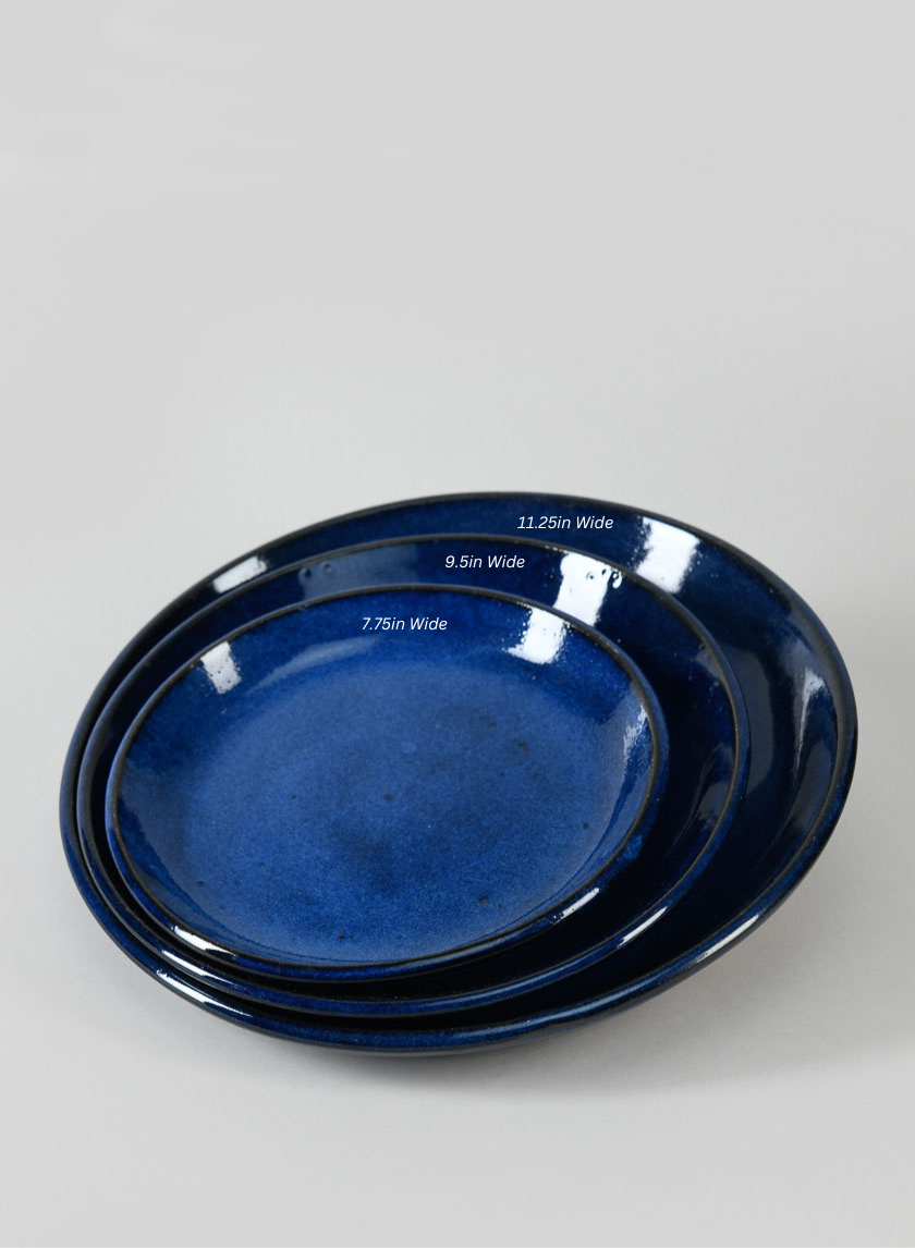 Falling Blue Ceramic Saucers Decor Jamali-garden