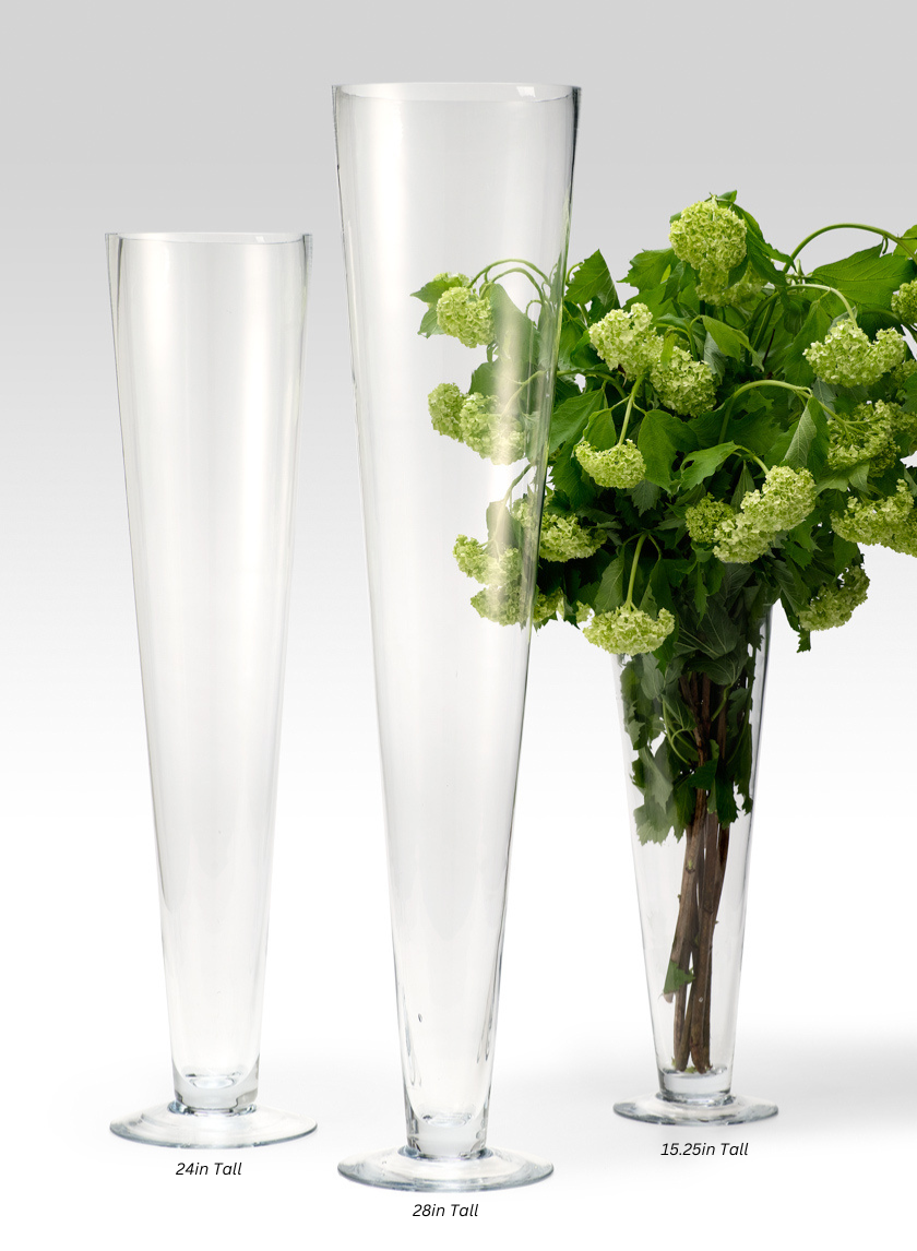 Clear Glass Trumpet Vases Decor Jamali-garden