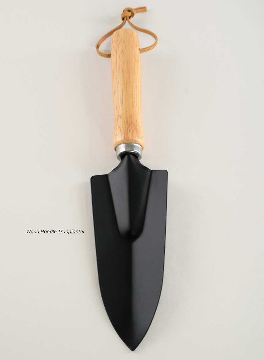 Wood Handle Tranplanter and Trowel Decor Jamali-garden Black and Beige Tranplanter EACH