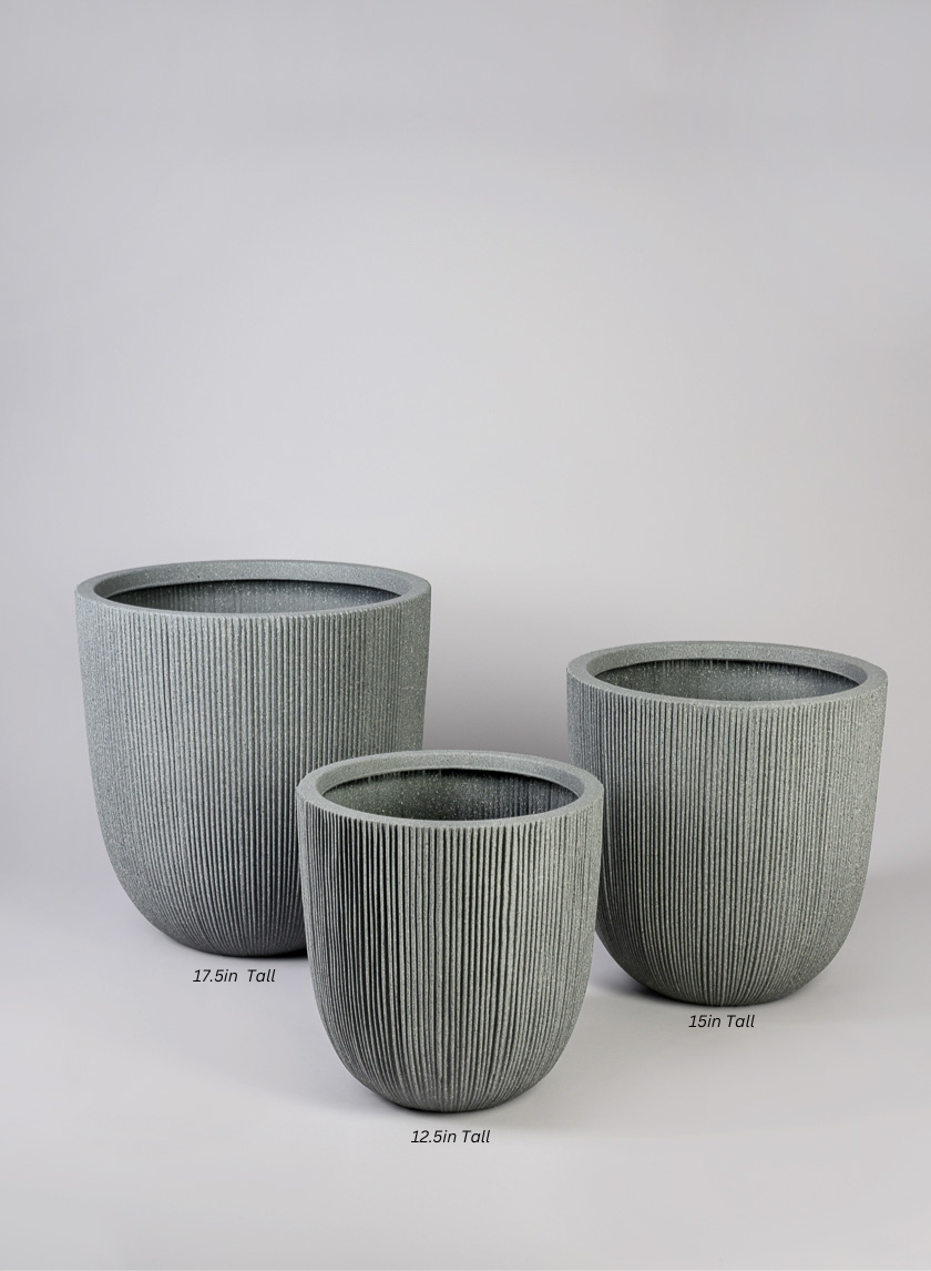 Nordic Gray Real Look PVC Light Weight Planter Decor Jamali-garden